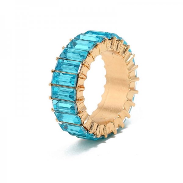 Multi Color Baguette Eternity Stack Ring