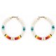 Rainbow Summer Miyuki Bead Big Hoop Earring