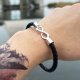 Inifinity Braided PU Leather Bracelet For Men