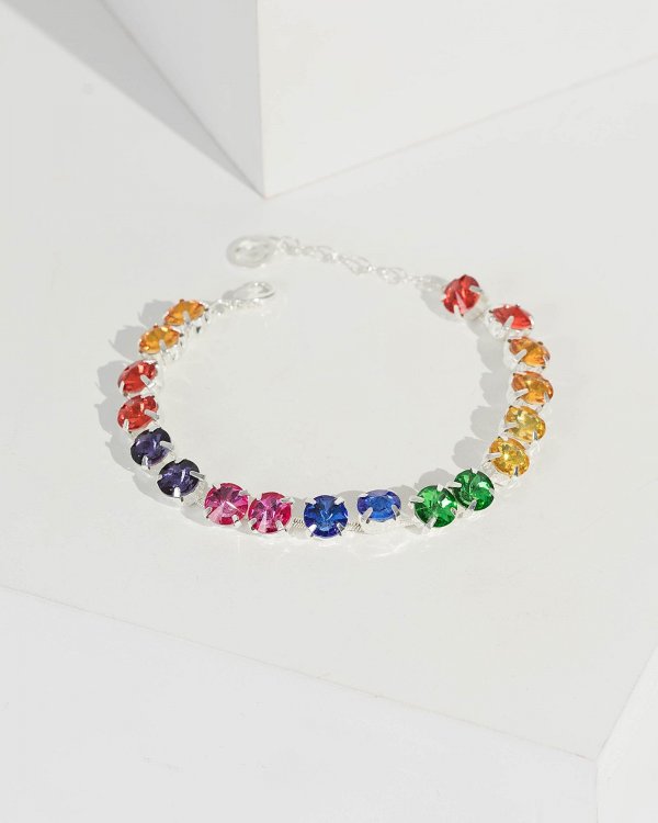 Multi Colour Round Multi Colour Crystal Bracelet