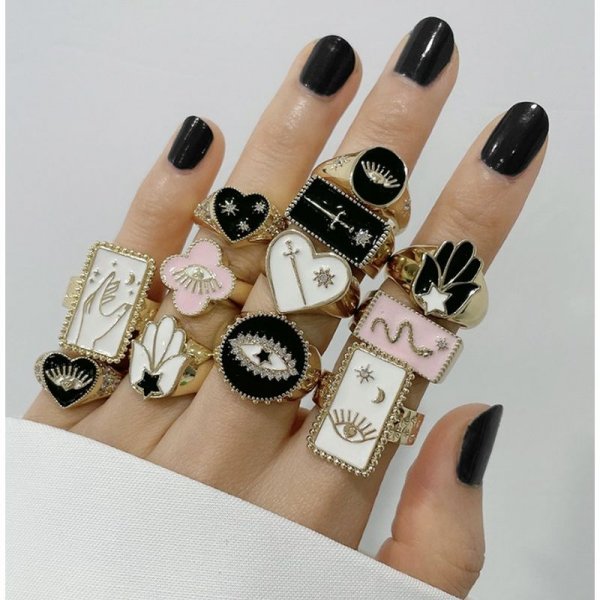 Tarot Card Enamel Ring Collection