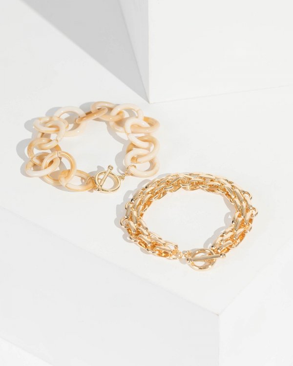 Gold Chunky Chain O&T Multi Pack Bracelets