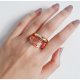 Fruit Acrylic With Metal Stackable Band Ring Set