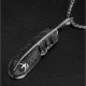 Feather Pendant Necklace In Stainless Steel