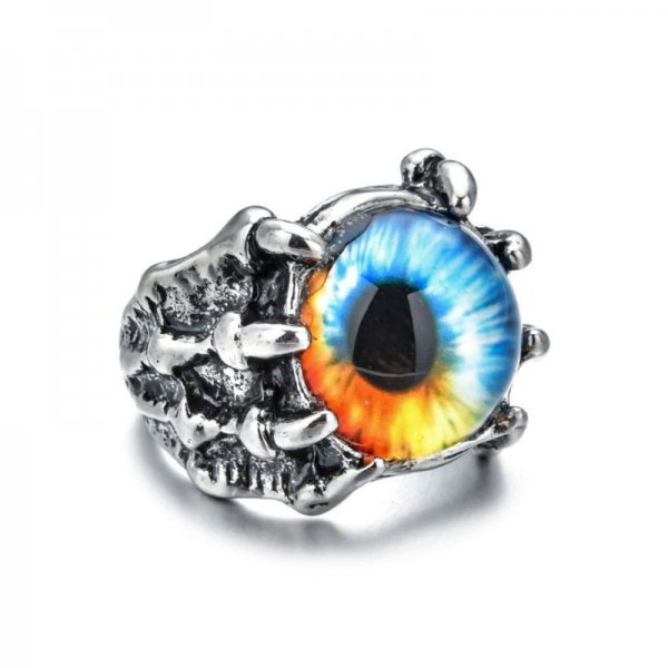 Red Evil Eye Adjustable Ring For Men