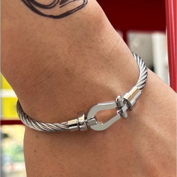 Wire Bangle Bracelet For Men