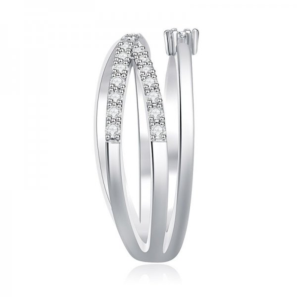 Cubic Zirconia Criss Cross Ring