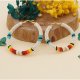 Rainbow Summer Miyuki Bead Big Hoop Earring