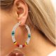 Rainbow Summer Miyuki Bead Big Hoop Earring